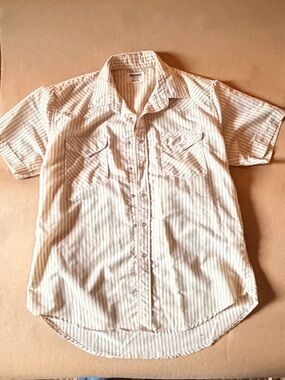 Vintage Ruddock Men’s Short Sleeve pearl snap Button-Up Shirt Sz XL